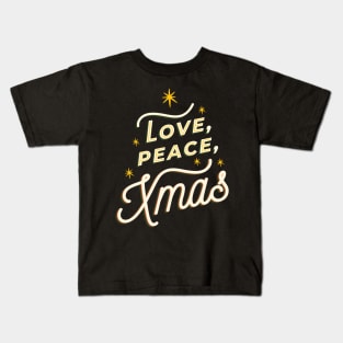 Peace Love Xmas - Christmas Tree Kids T-Shirt